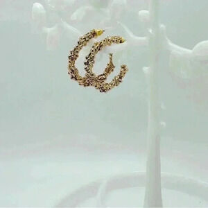 Goldie Textured Cuff Hoop Earrings